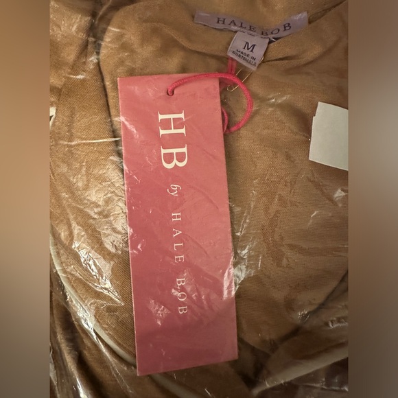 NWT HALE BOB 2pc Tuxedo Pajama Pant Set Camel M - Picture 2 of 2